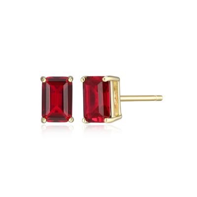 Aurealis Lab Created 18K Yellow Gold Plated Sterling Silver Women's Created Gemstone Stud Earrings