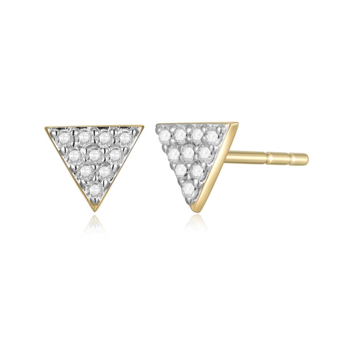 1/10 cttw Diamond Triangle Stud Earrings in 14k Yellow Gold