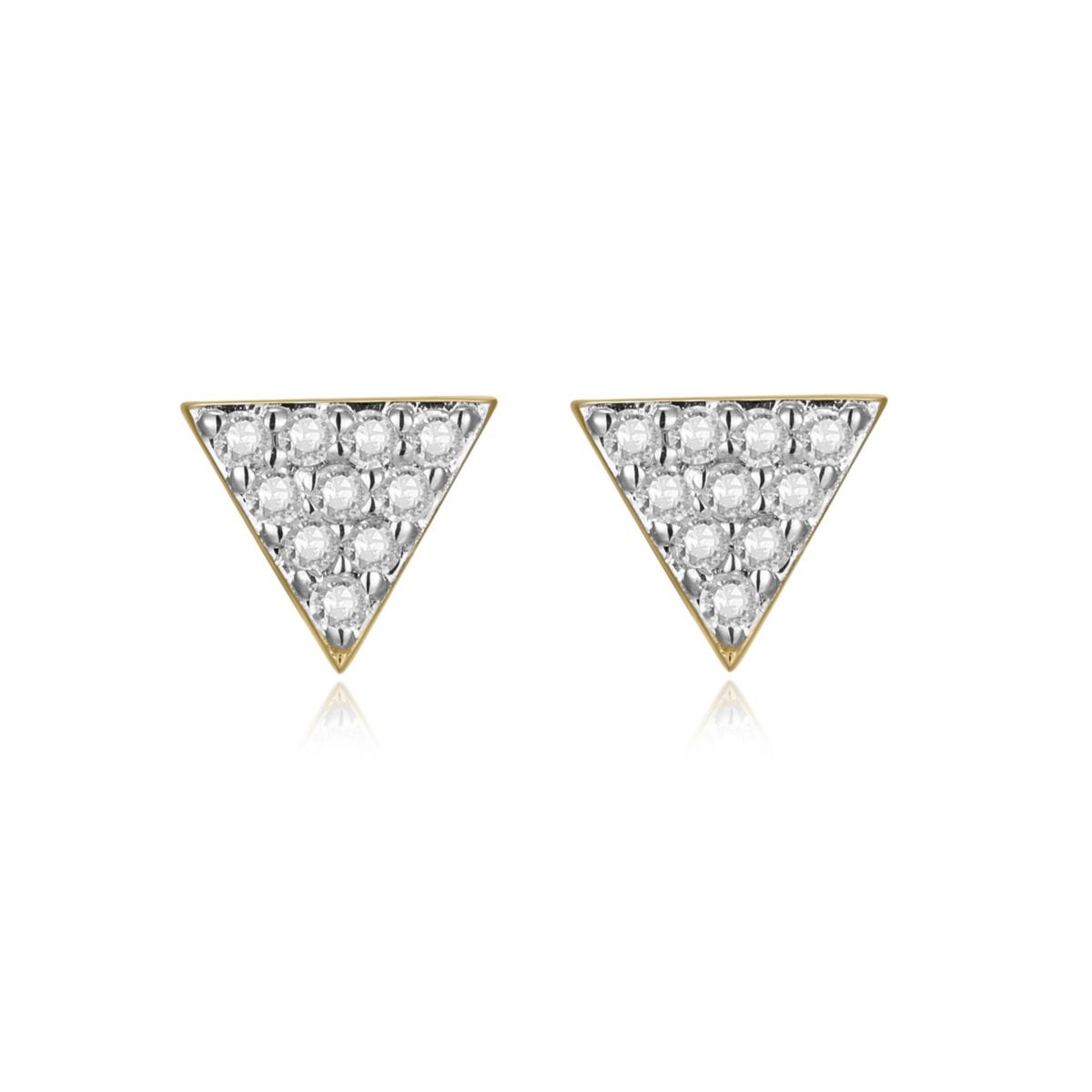 1/10 cttw Diamond Triangle Stud Earrings in 14k Yellow Gold