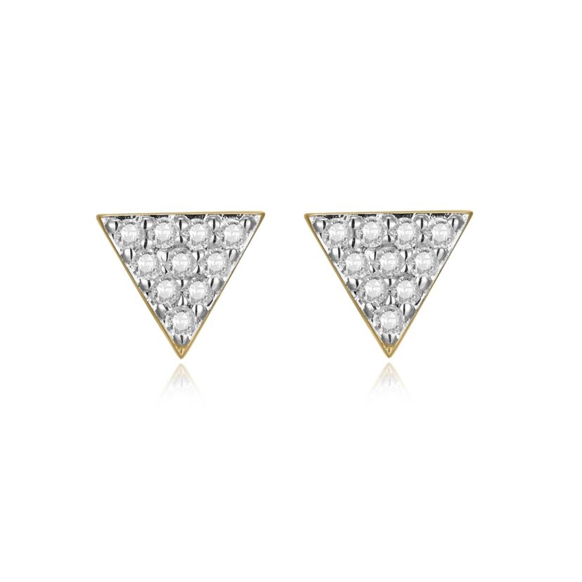 1/10 cttw Diamond Triangle Stud Earrings in 14k Yellow Gold