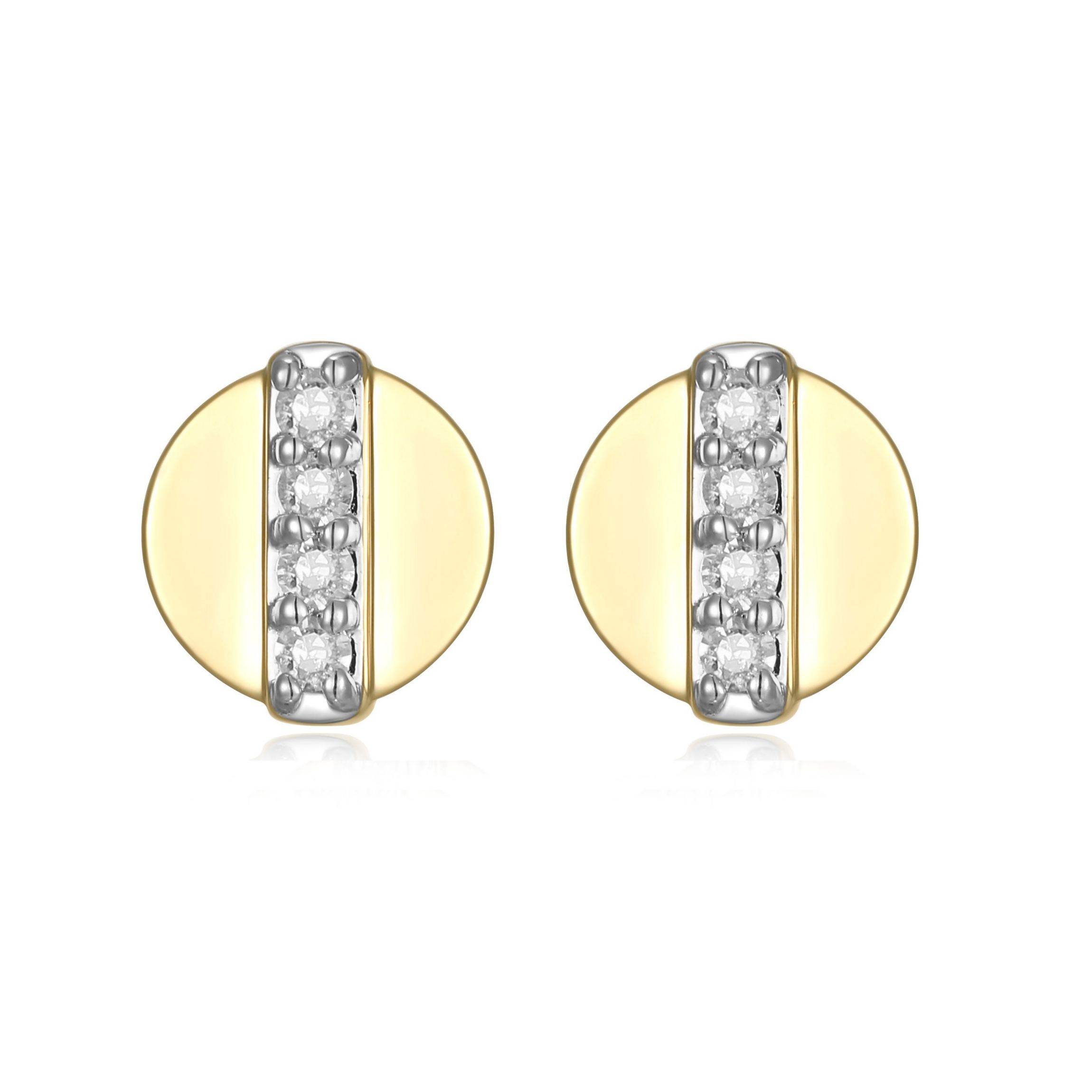 1/5 cttw Diamond Disc Stud Earrings in 14k Yellow Gold