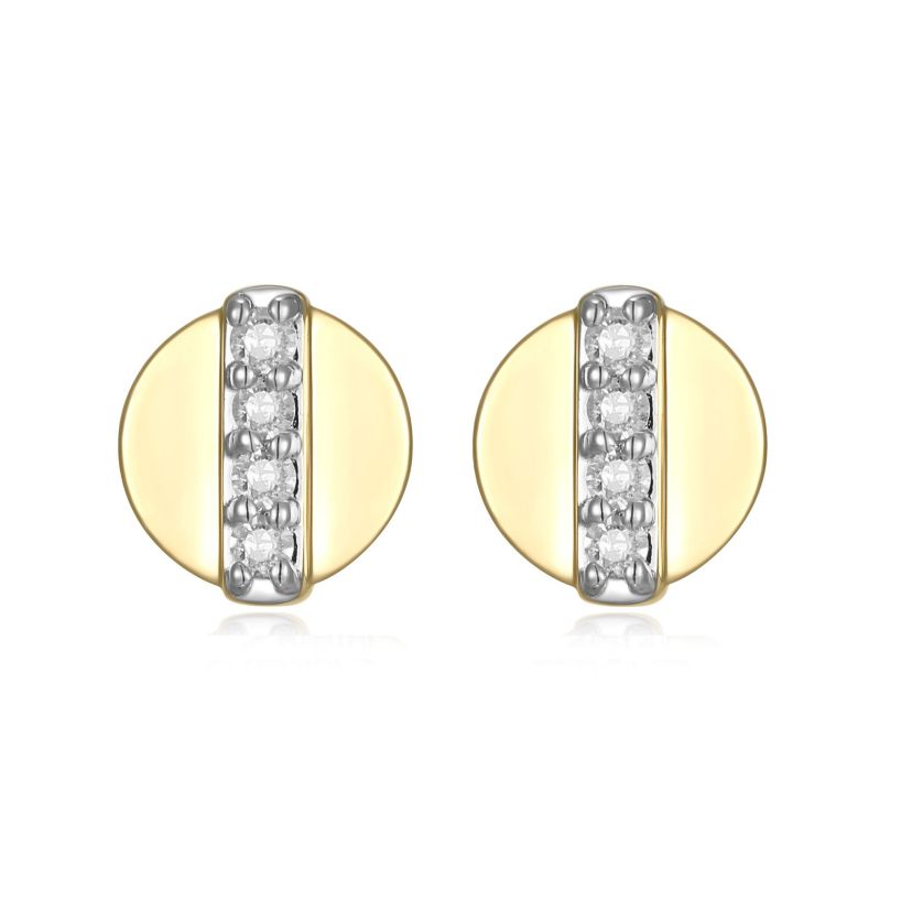 1/5 cttw Diamond Disc Stud Earrings in 14k Yellow Gold