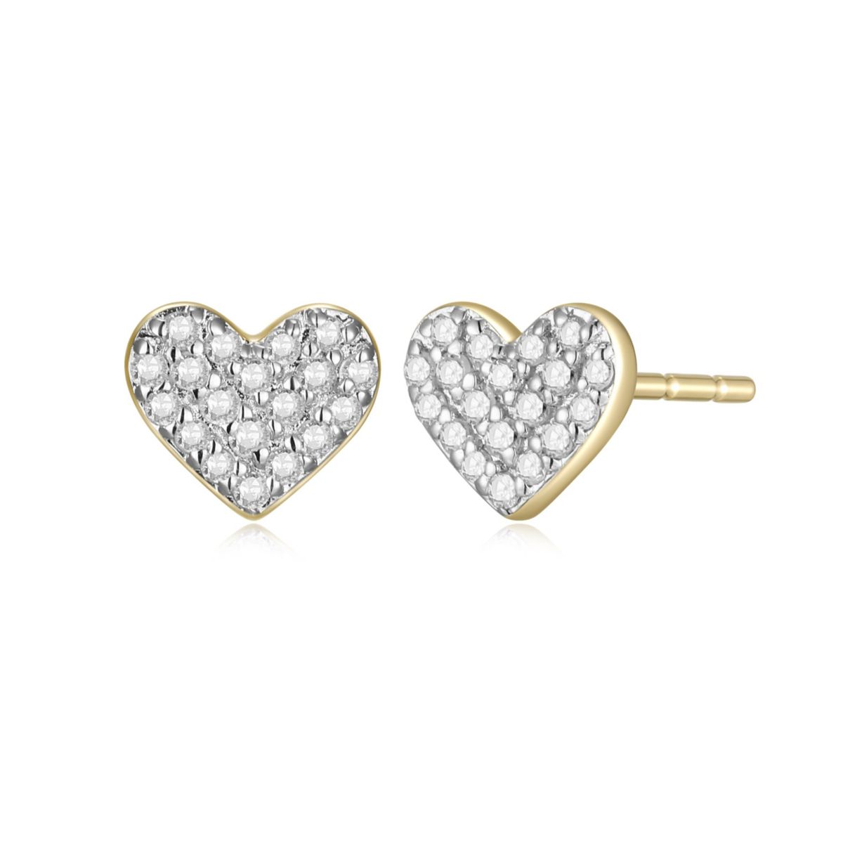 1/8 cttw Diamond Petit Heart Stud Earrings in 14k Yellow Gold