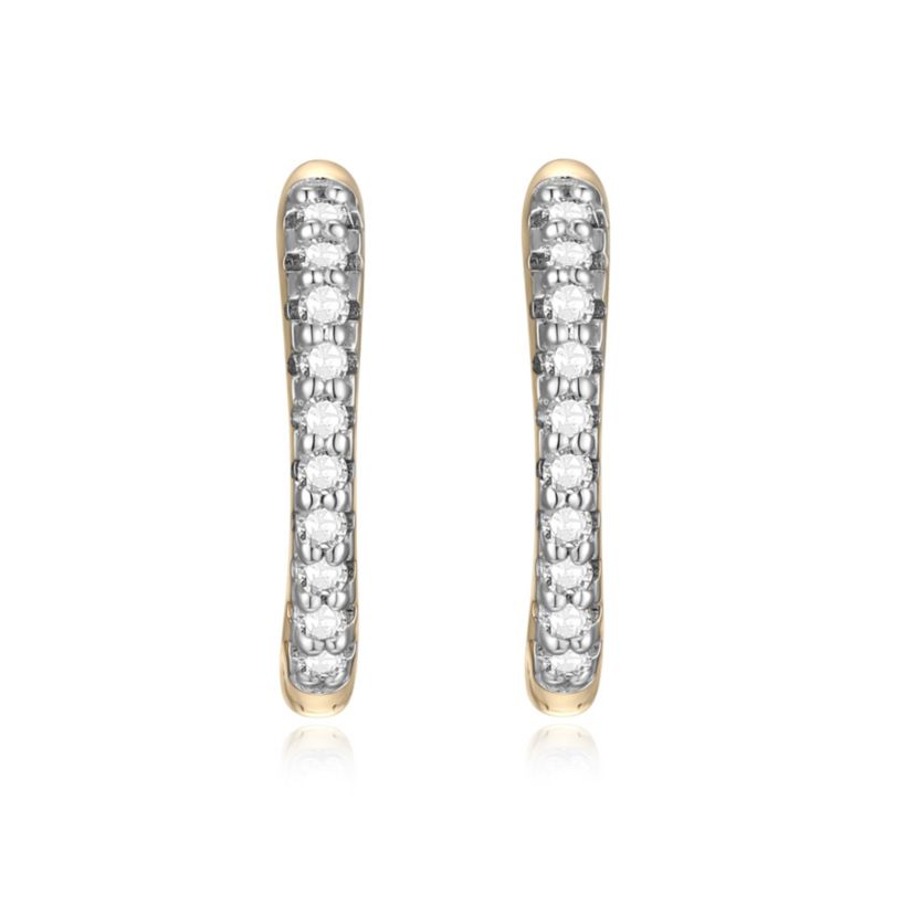 1/10 cttw Diamond Hinged Hoop Earrings in 14k Yellow Gold