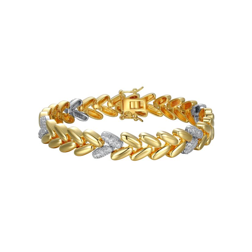 Lab Created 18K Gold Plated Sterling Silver 1 CT TW Lab Grown Diamond Bracelet