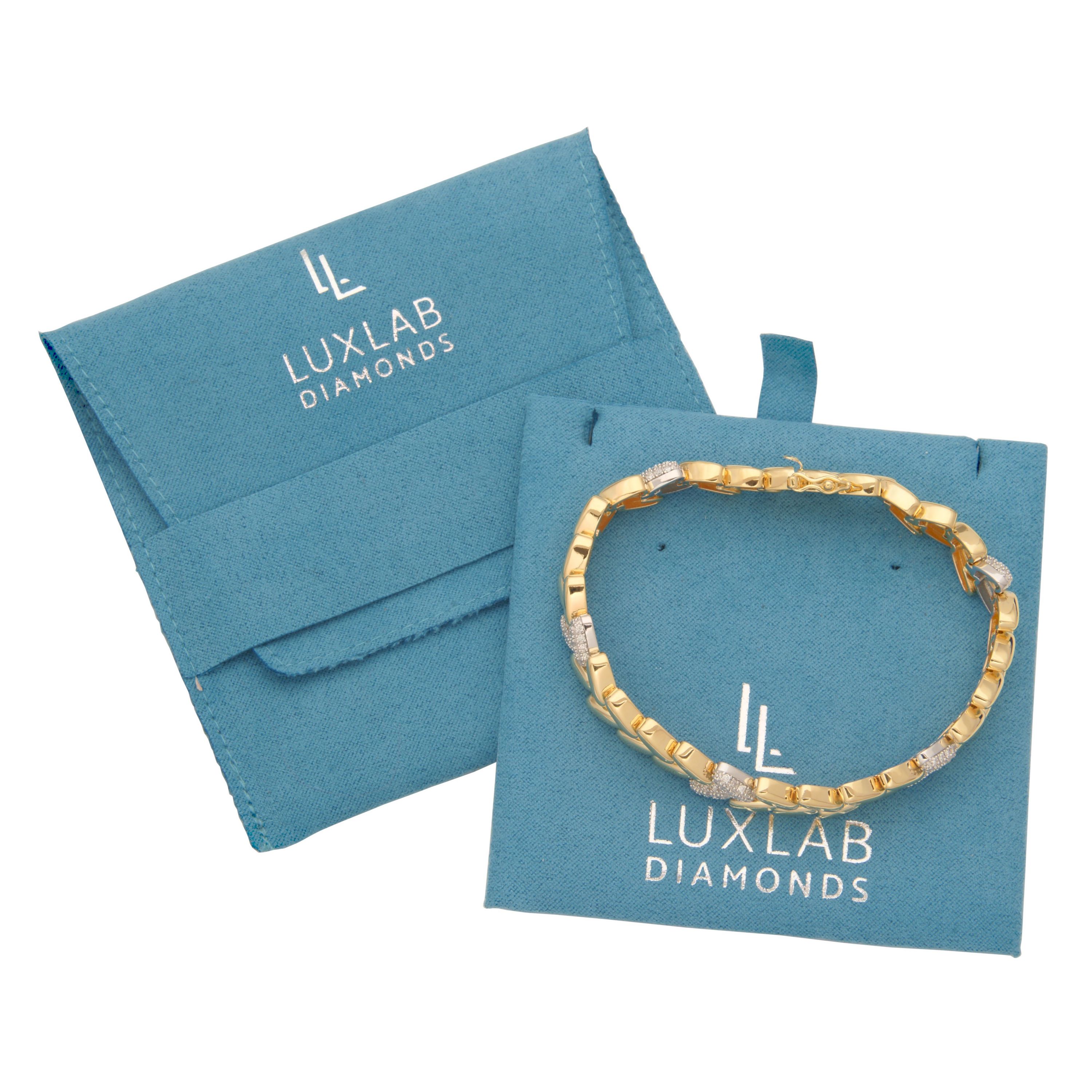 Lab Created 18K Gold Plated Sterling Silver 1 CT TW Lab Grown Diamond Bracelet