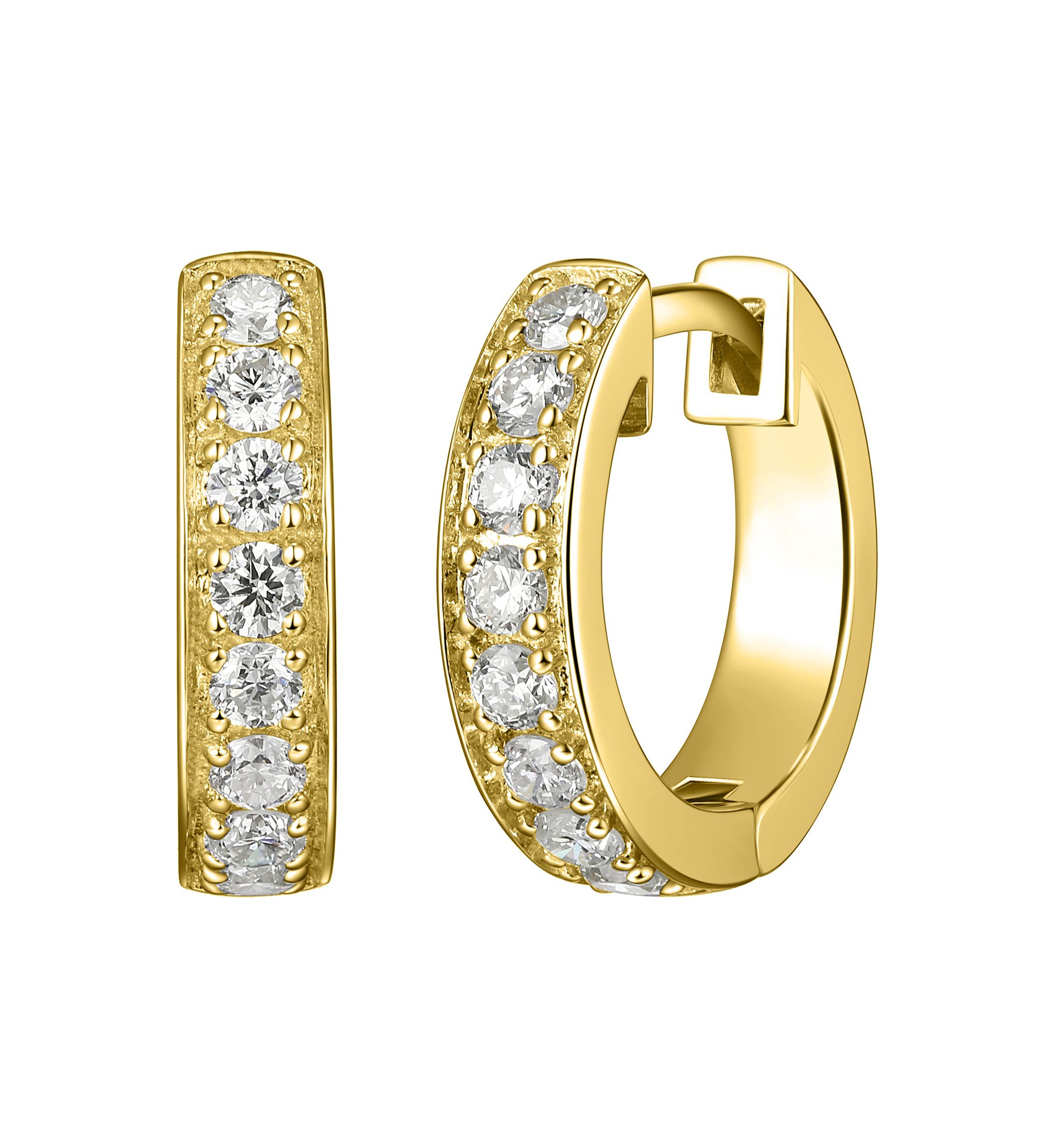 Lab Created 3/8 CT TW Lab Grown Diamond Hoops in 18k Gold Plated Sterling Silver