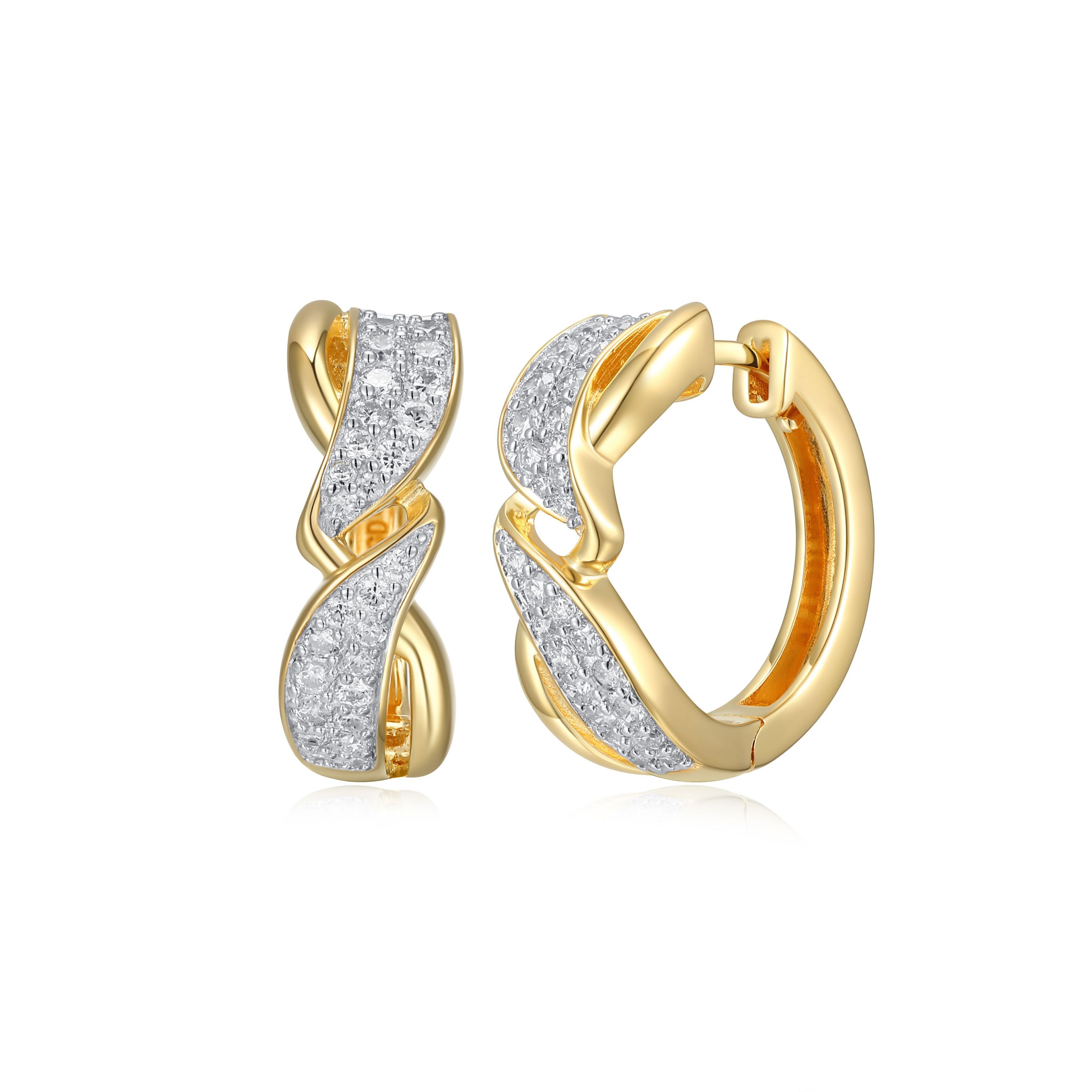 Lab Created 18k Gold Plated Sterling Silver 3/4 CT TW Lab Grown Diamond Hoop Earrings