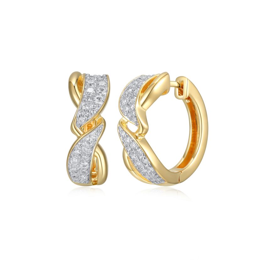 Lab Created 18k Gold Plated Sterling Silver 3/4 CT TW Lab Grown Diamond Hoop Earrings