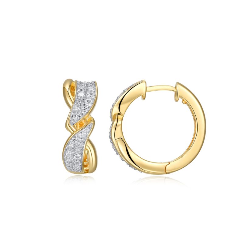 Lab Created 18k Gold Plated Sterling Silver 3/4 CT TW Lab Grown Diamond Hoop Earrings