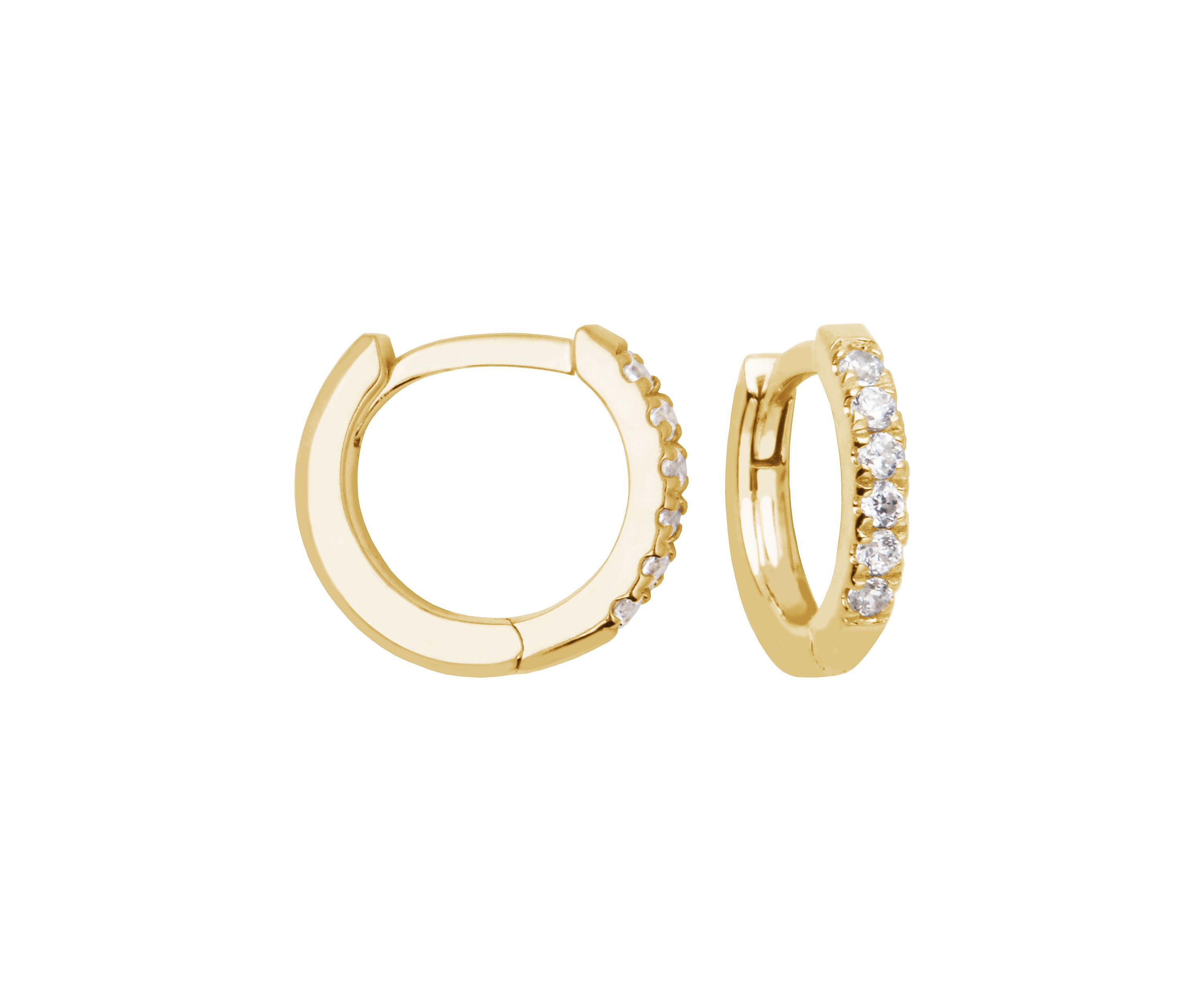 1/8 CT TW Lab Grown Diamond 18k Yellow Gold Plated Sterling Silver Hoop Earring