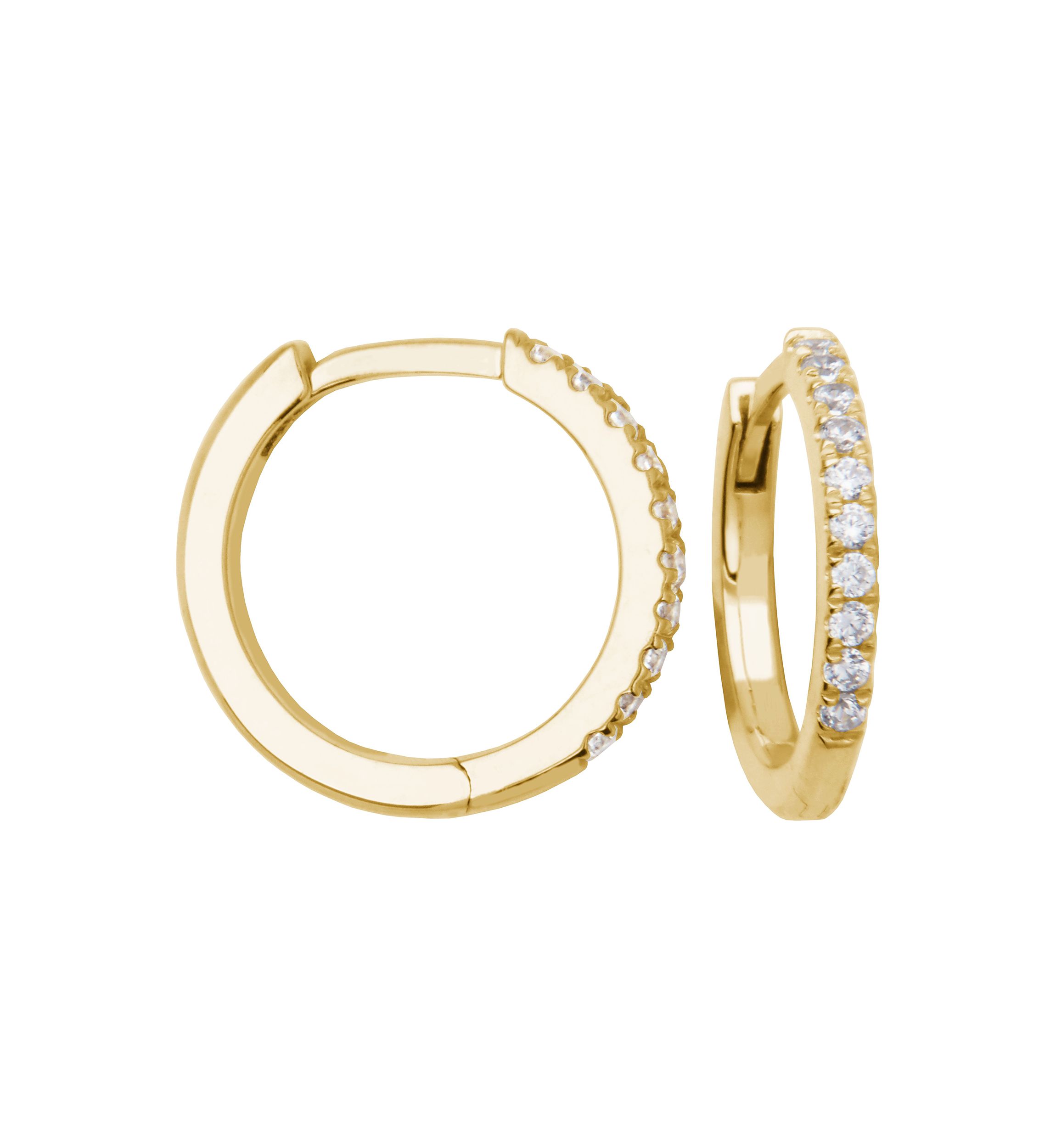 Lab Created 18k Yellow Gold Plated Sterling Silver 1/5 CT TW Lab Grown Diamond Hoop Earrings