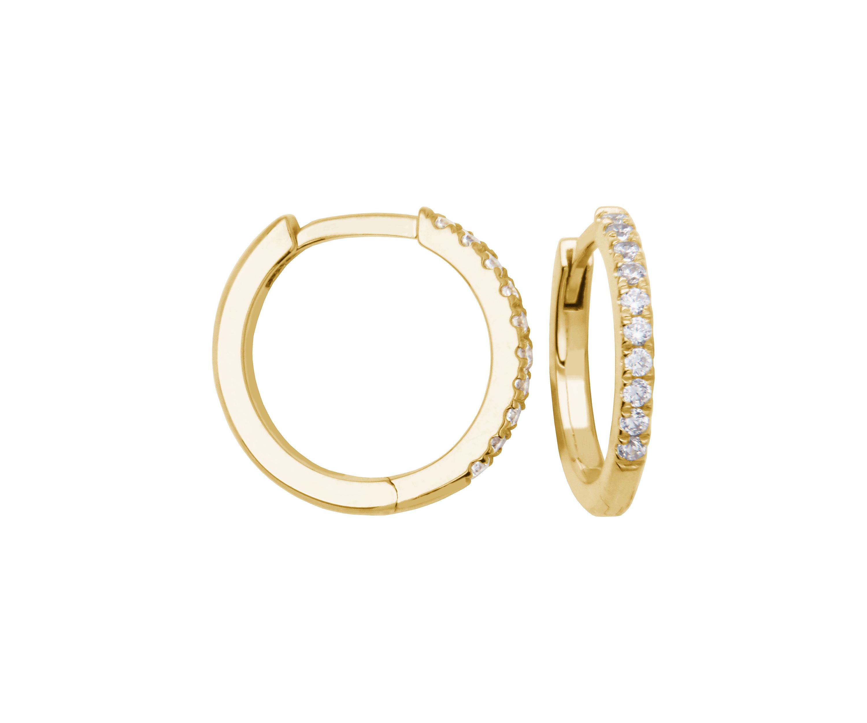 Lab Created 18k Yellow Gold Plated Sterling Silver 1/5 CT TW Lab Grown Diamond Hoop Earrings