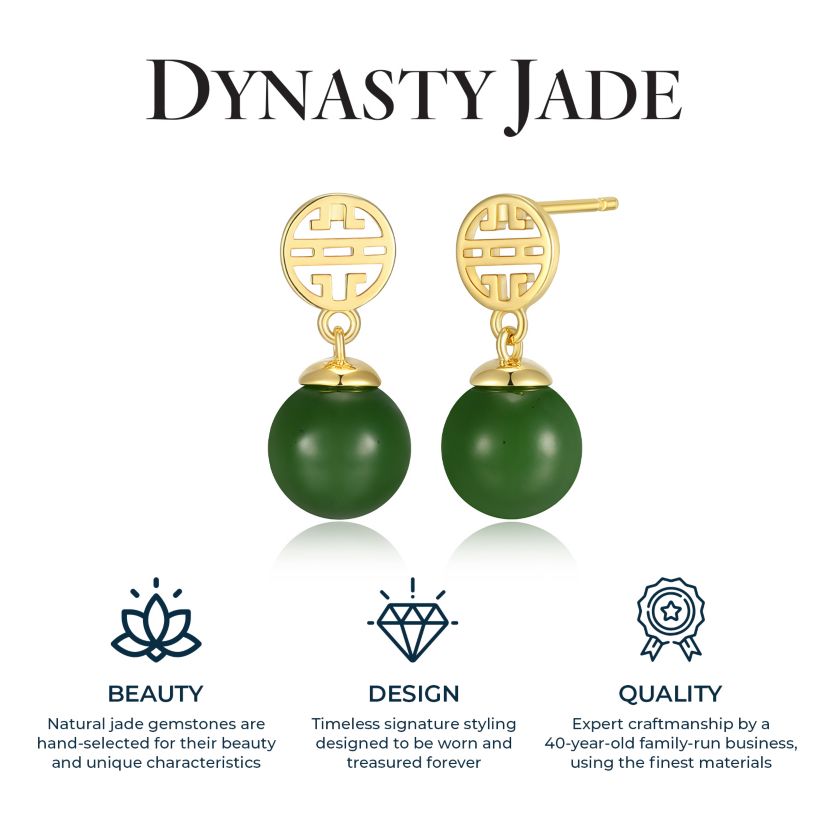 Genuine Green Jade Pear Drop Earrings with Peridot in 18k Yellow Gold Plated Sterling Silver