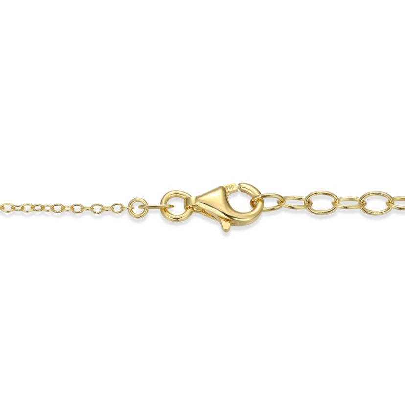 Genuine Turquoise Diamond Accent Pendant Necklace in 18k Gold Plated Sterling Silver