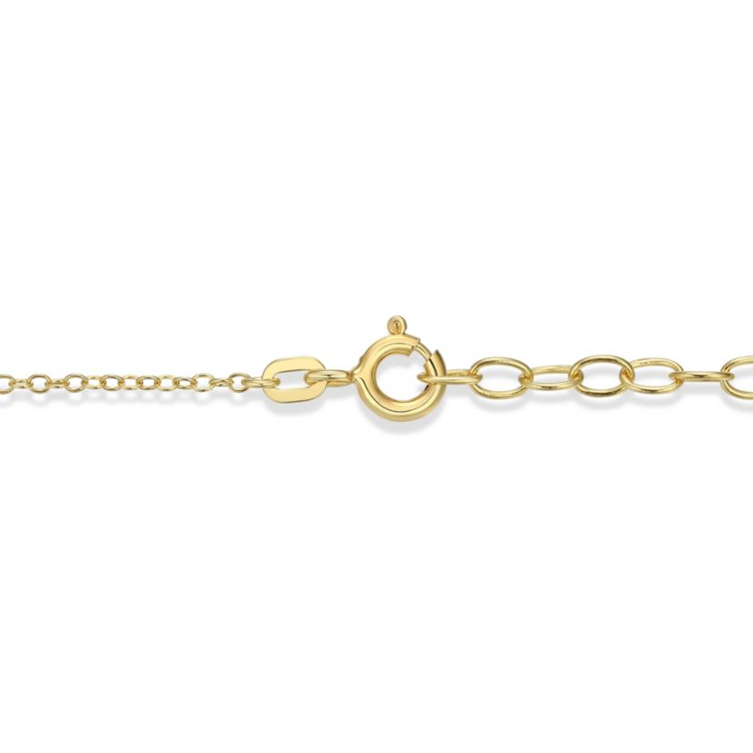 Lab Created Created Ruby and Lab Grown Diamond Pendant Necklace in 18k Gold Plated Sterling Silver