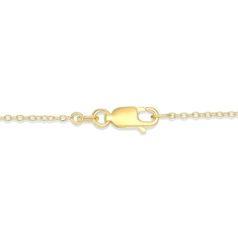 18K Yellow Gold Plated Sterling Silver Genuine Nephrite Jade Diamond Accent Pendant Necklace