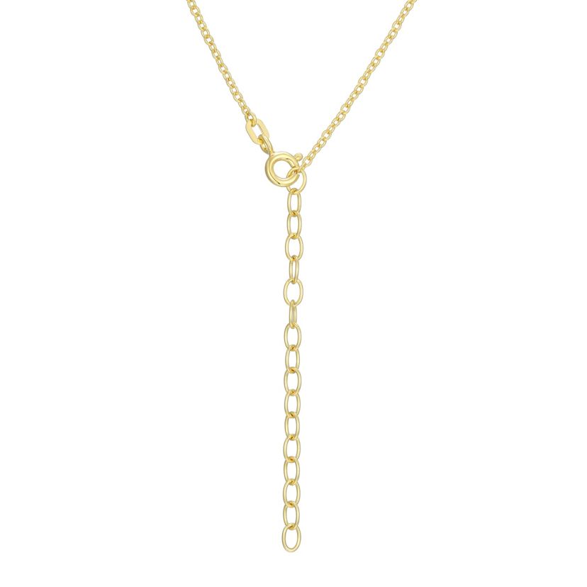 18K Yellow Gold Plated Sterling Silver Womens 1/10 CTTW Lab Grown Diamond Twisted Bar Pendant Necklace