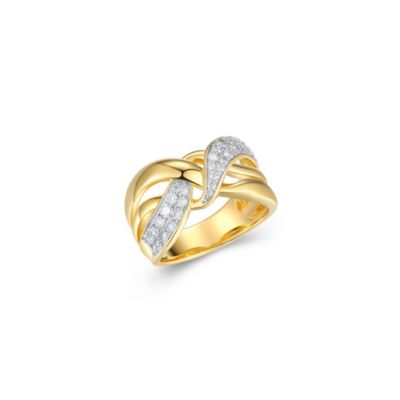 LuxLab Lab Created 18k Gold Plated Sterling Silver 3/4 CT TW Lab Grown Diamond Ring, Yellow, 7 -  0716825733176