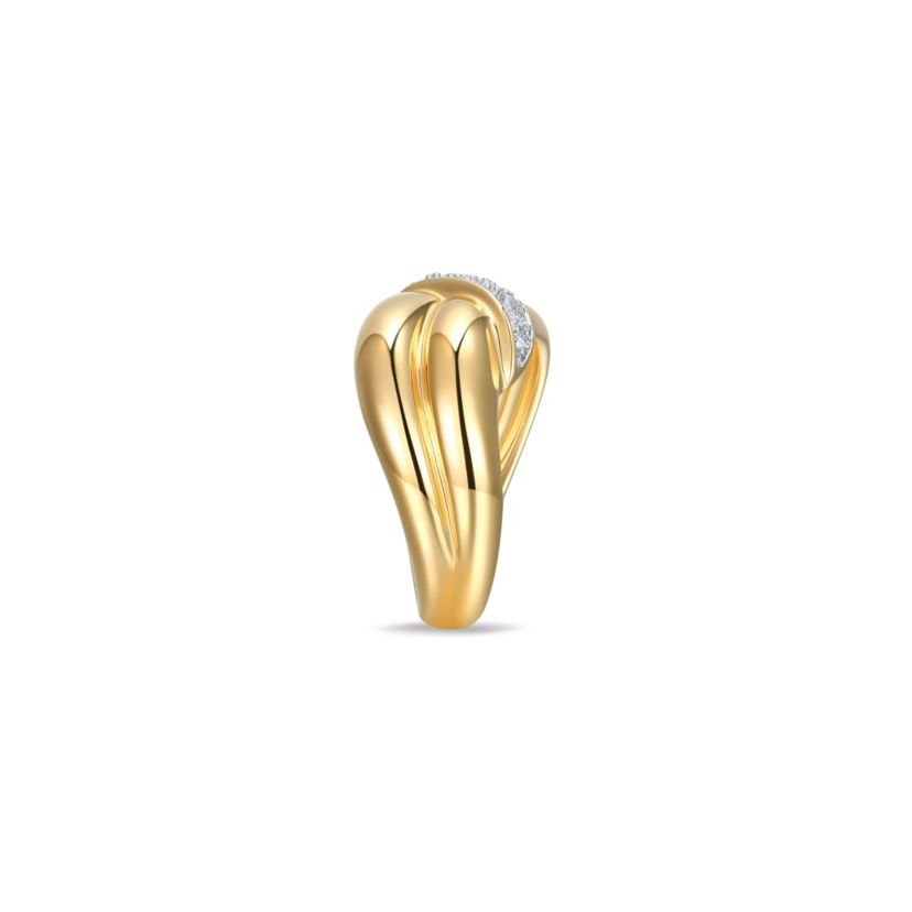 Lab Created 18k Gold Plated Sterling Silver 1/6 CT TW Lab Grown Diamond Ring