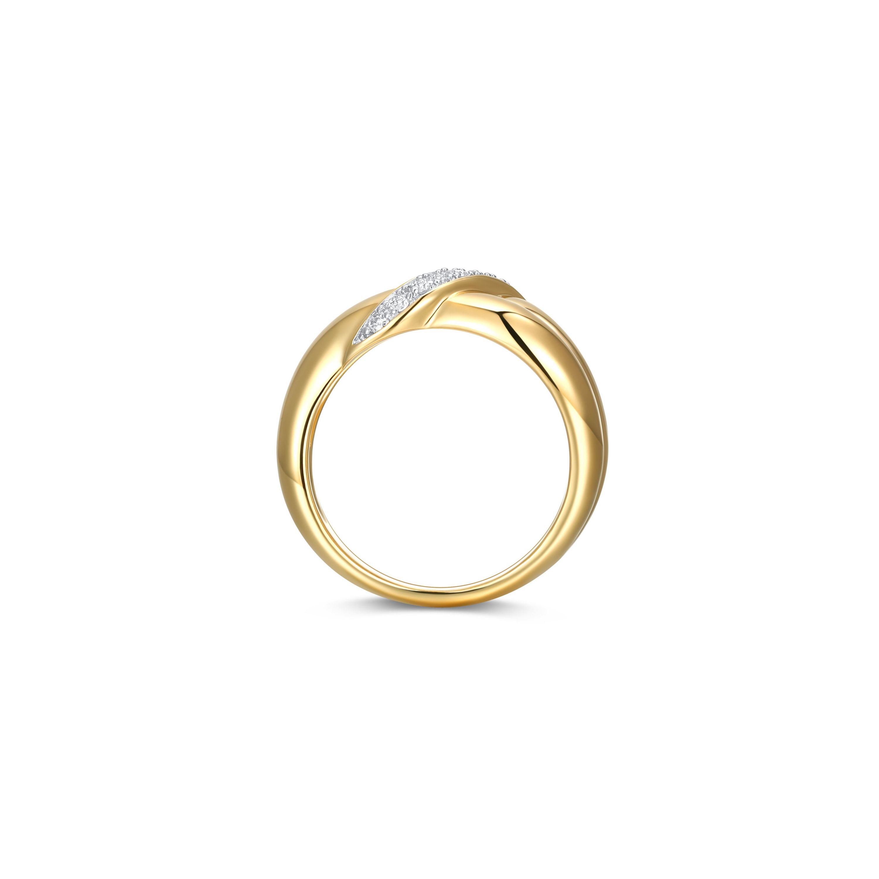 Lab Created 18k Gold Plated Sterling Silver 1/6 CT TW Lab Grown Diamond Ring