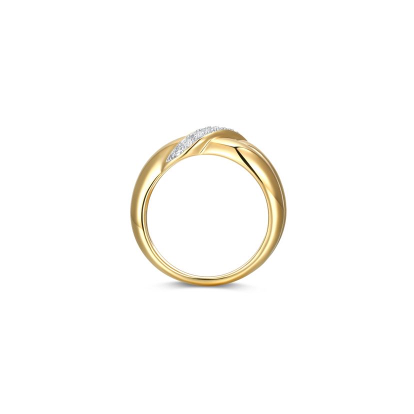 Lab Created 18k Gold Plated Sterling Silver 1/6 CT TW Lab Grown Diamond Ring
