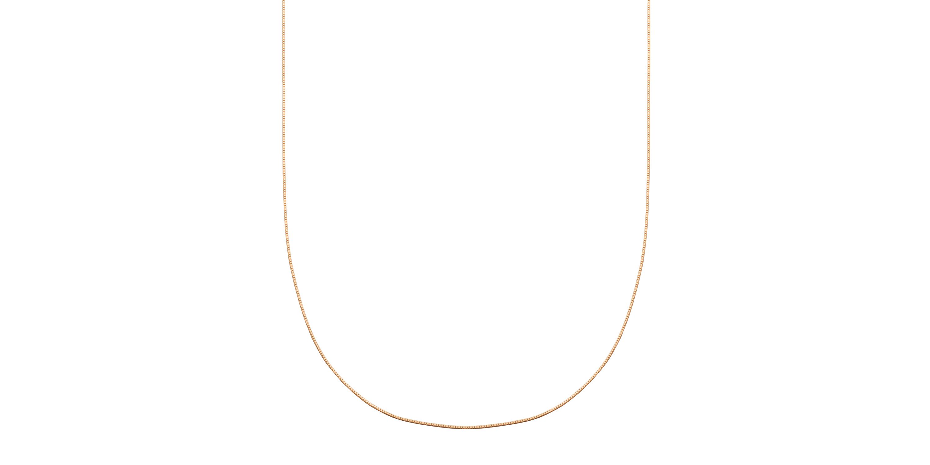10k Rose Gold Elegant Box Chain Necklace, 18"