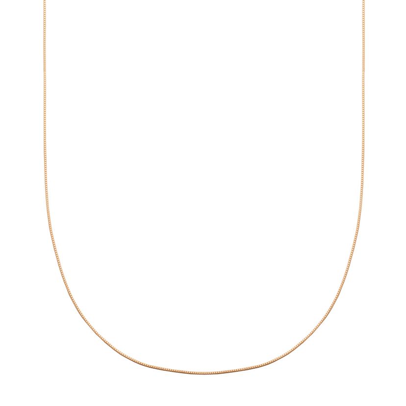 10k Rose Gold Elegant Box Chain Necklace, 18"