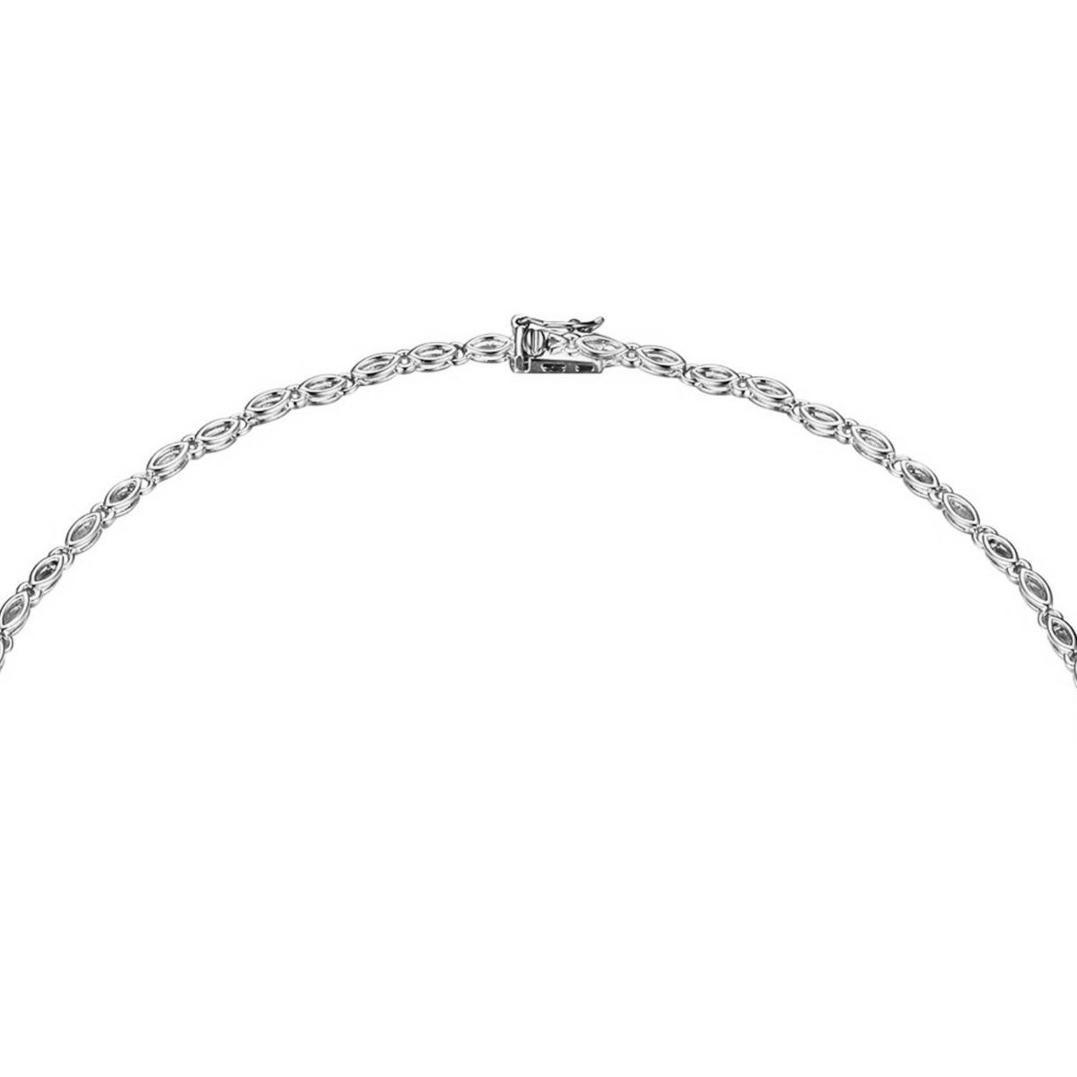 Created Ruby and Created White Sapphire Statement Drop Necklace in Sterling Silver