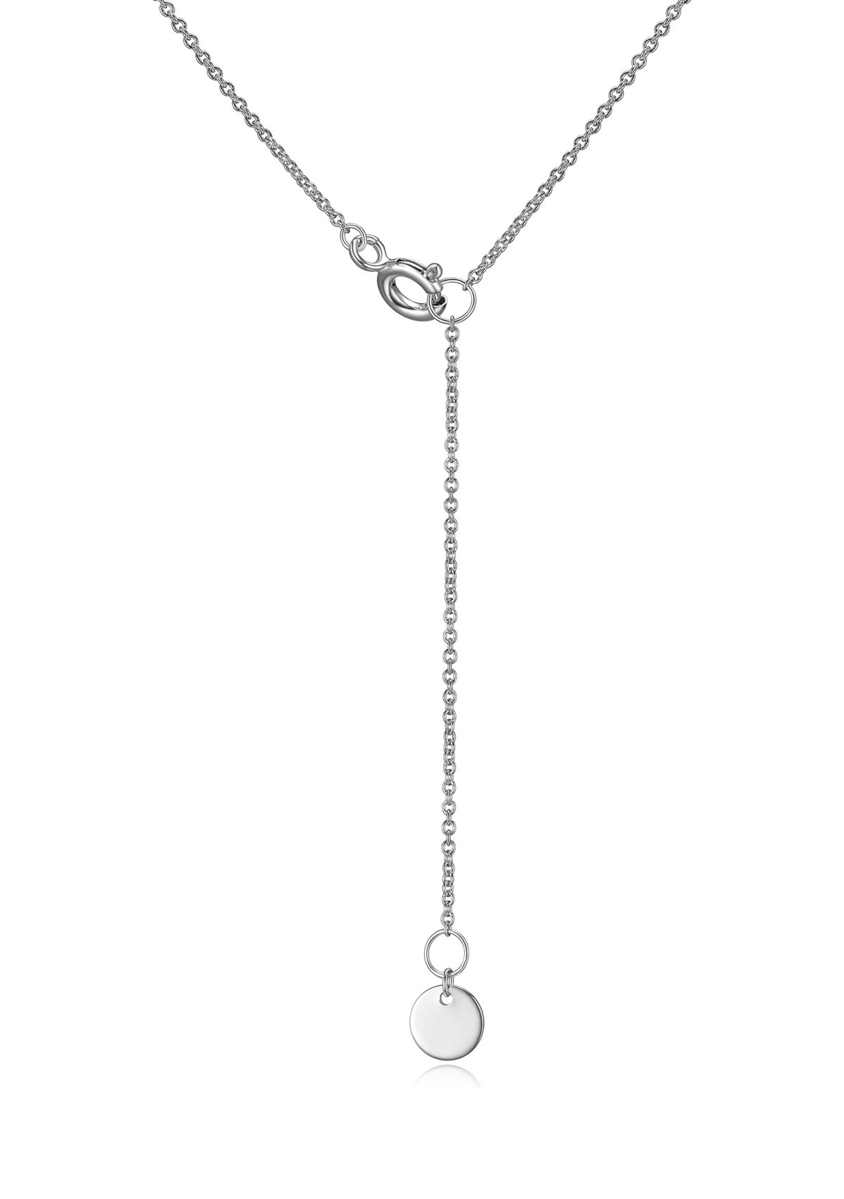 Lab Created Lab Grown Diamond and Created Ruby Necklace in Rhodium Plated Sterling Silver