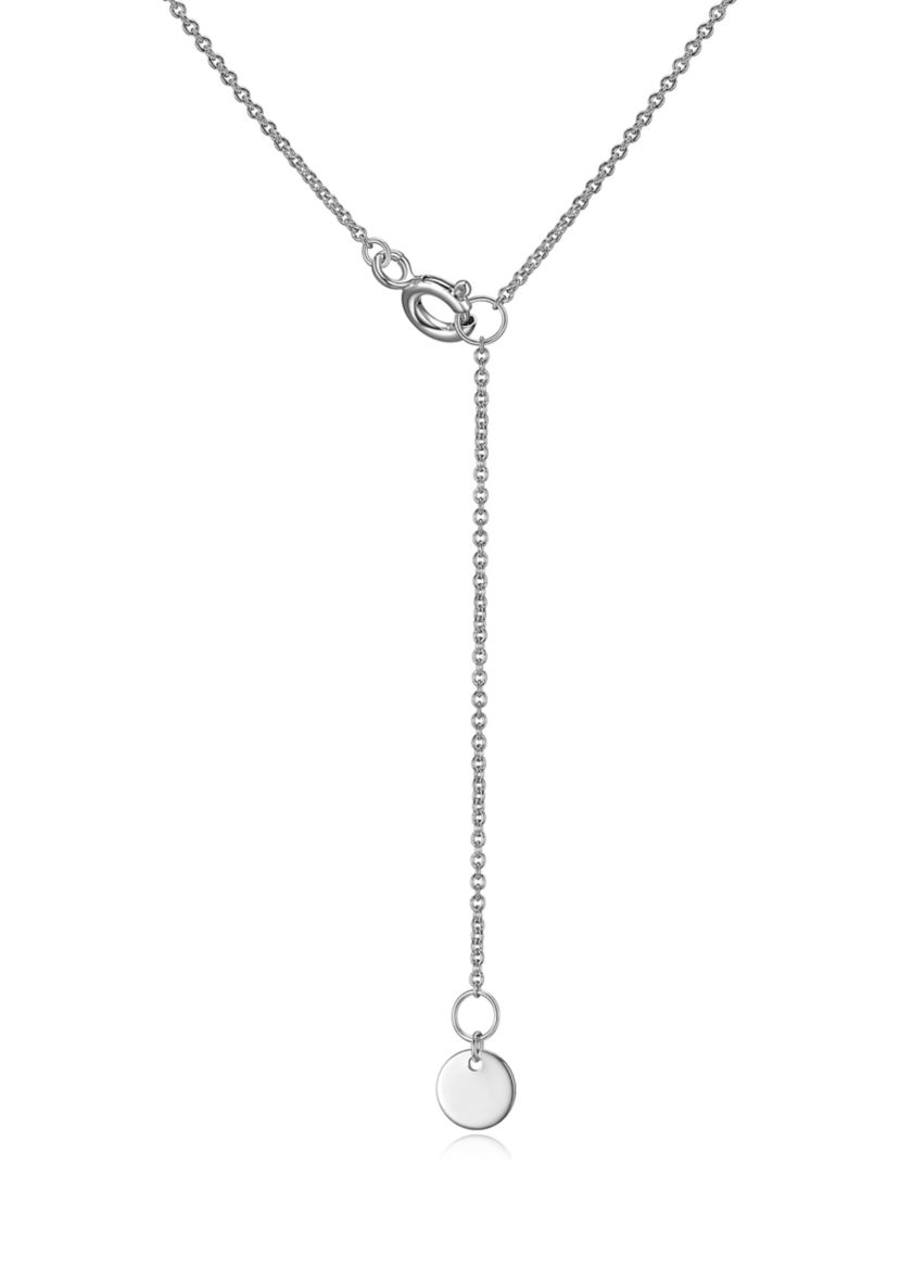 Lab Created Lab Grown Diamond and Created Ruby Necklace in Rhodium Plated Sterling Silver