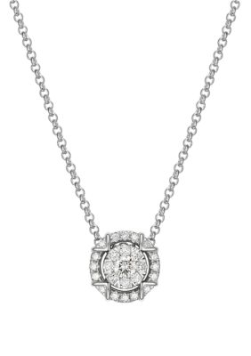Paj Lab Created Platinum Over Sterling Silver Necklace Featuring 1/2 Ct Tw Lab Grown Diamond