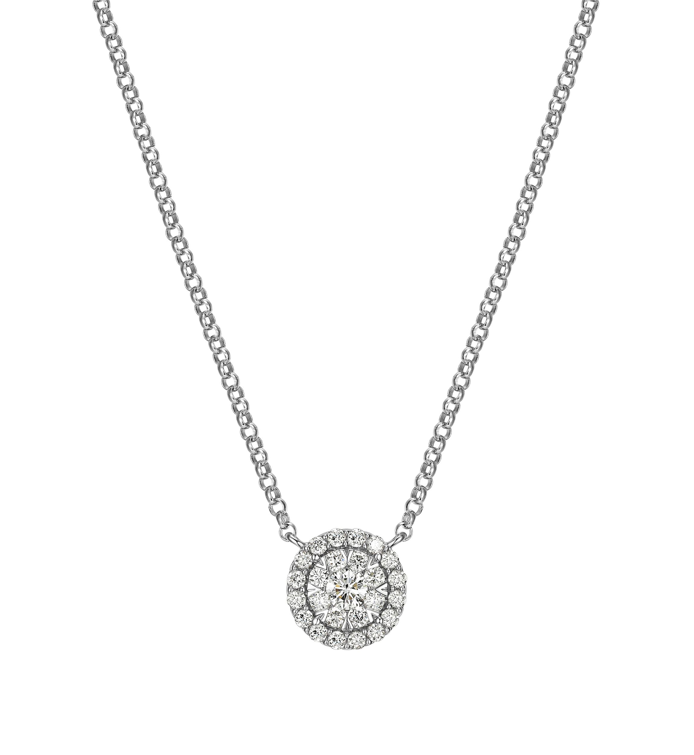 Lab Created Rhodium Plated Sterling Silver 1/2 CT TW Lab Grown Diamond Necklace