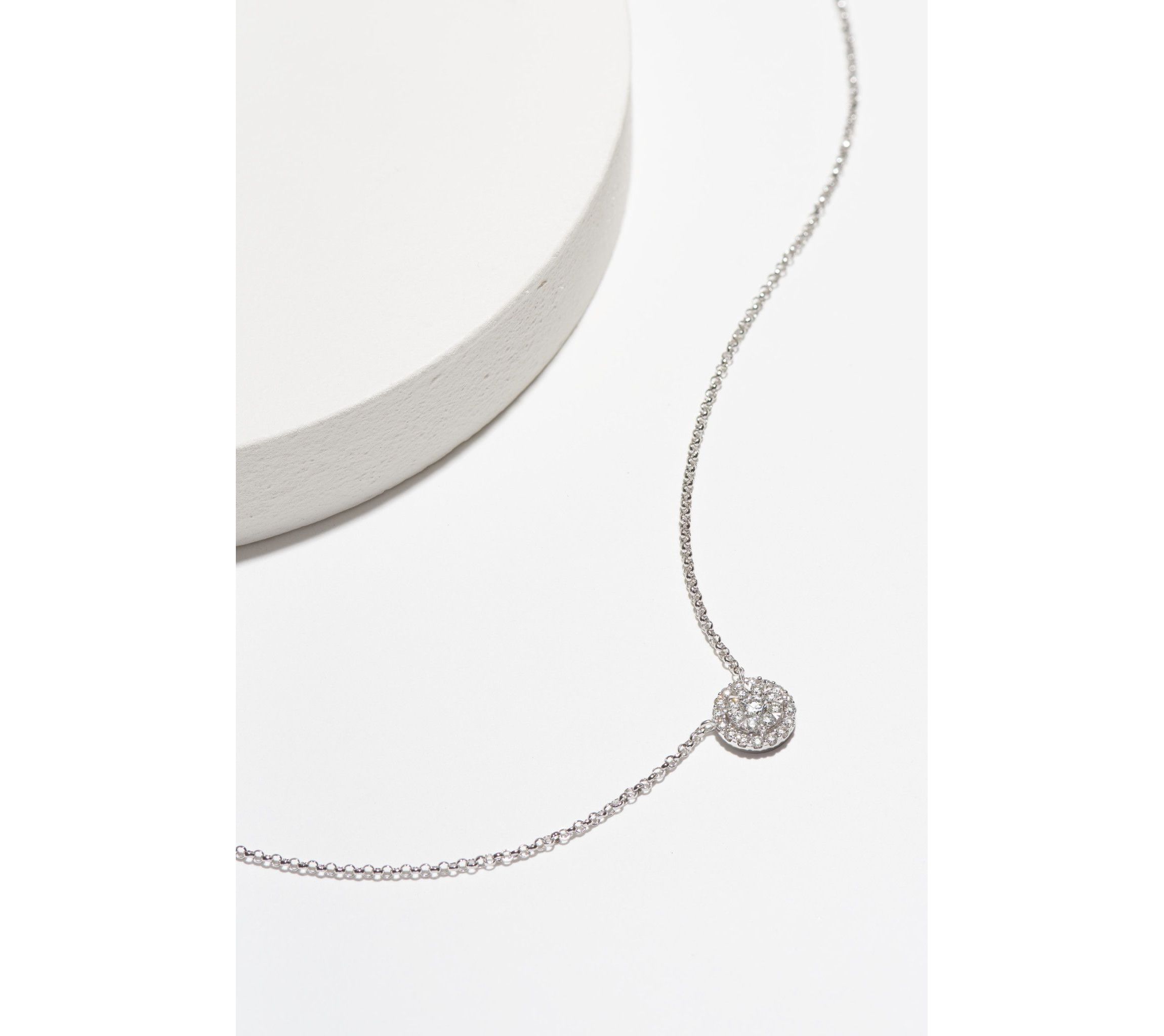 Lab Created Rhodium Plated Sterling Silver 1/2 CT TW Lab Grown Diamond Necklace