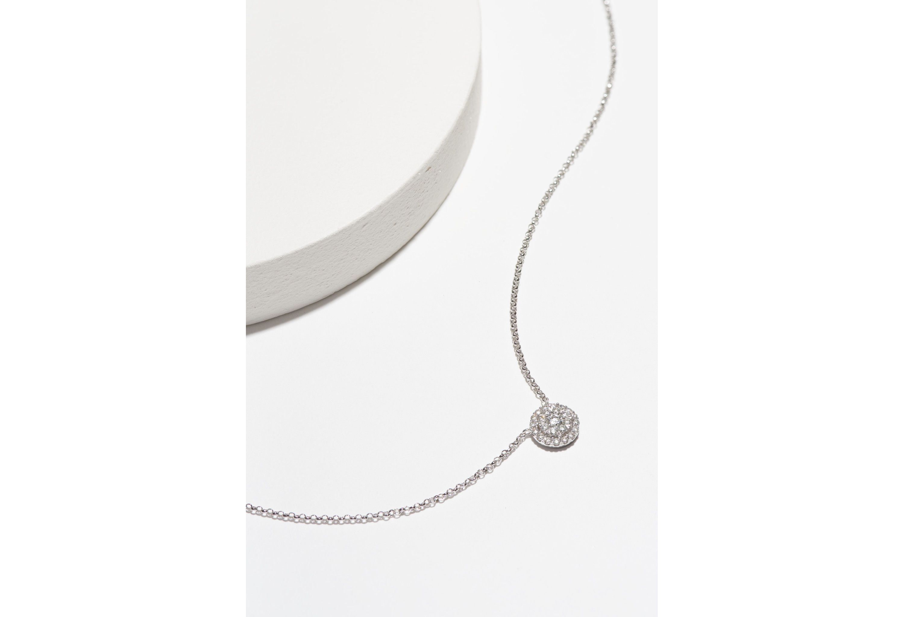 Rhodium Plated Sterling Silver 1/2 CT TW Lab Grown Diamond Necklace