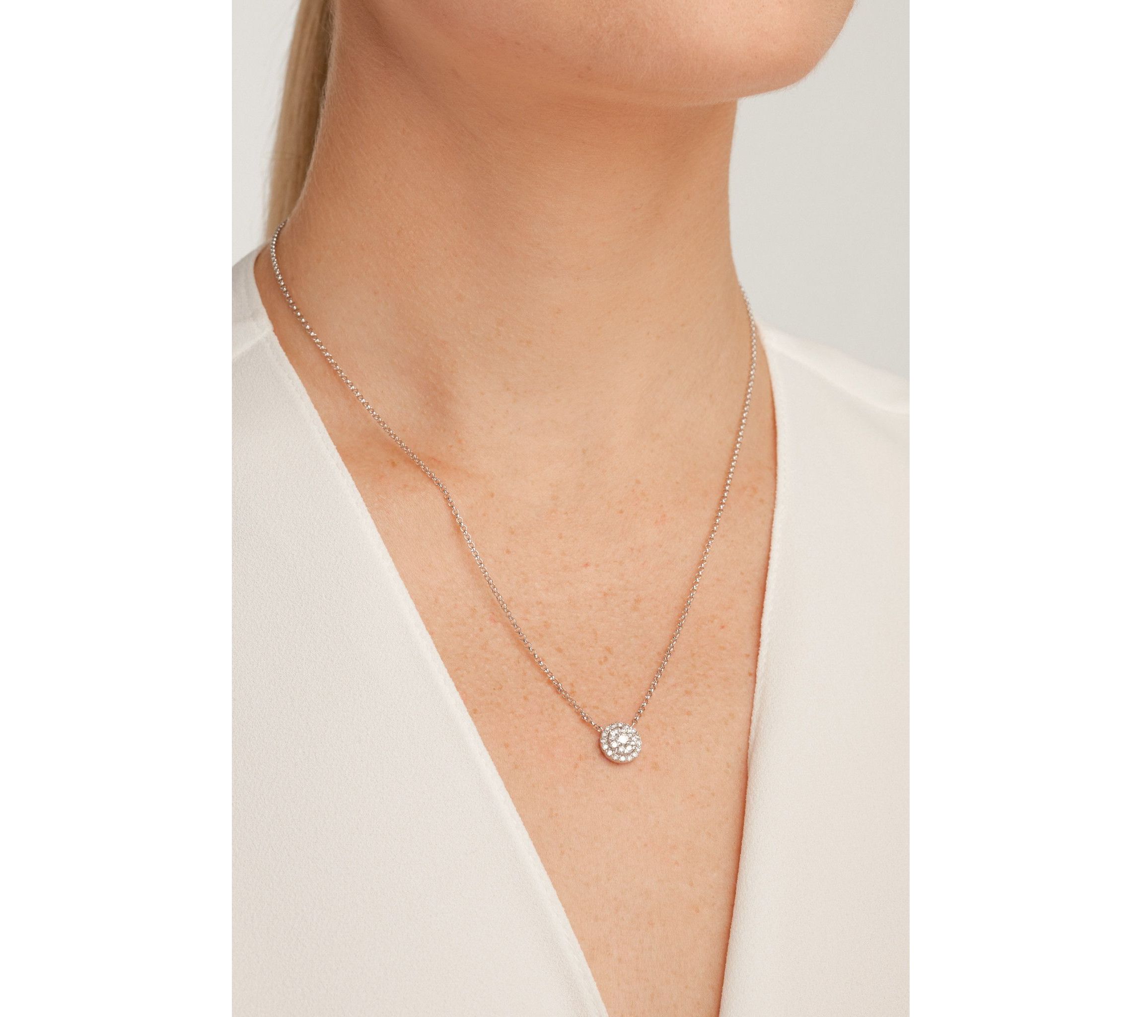 Lab Created Rhodium Plated Sterling Silver 1/2 CT TW Lab Grown Diamond Necklace