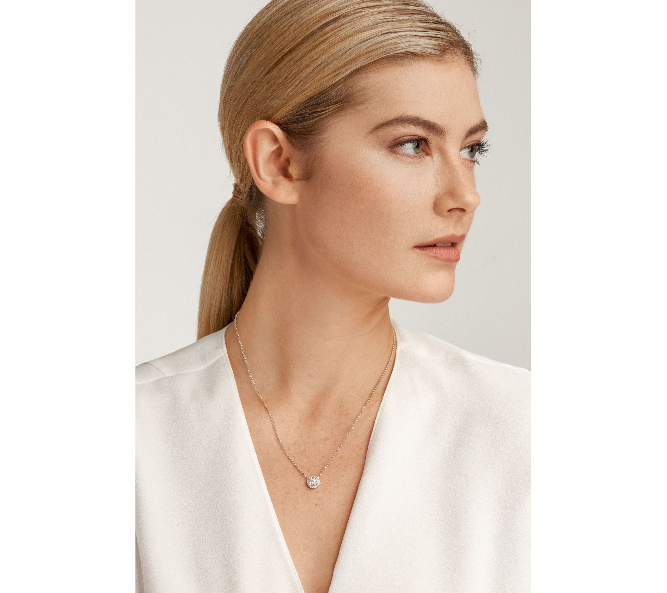 Lab Created Rhodium Plated Sterling Silver 1/2 CT TW Lab Grown Diamond Necklace