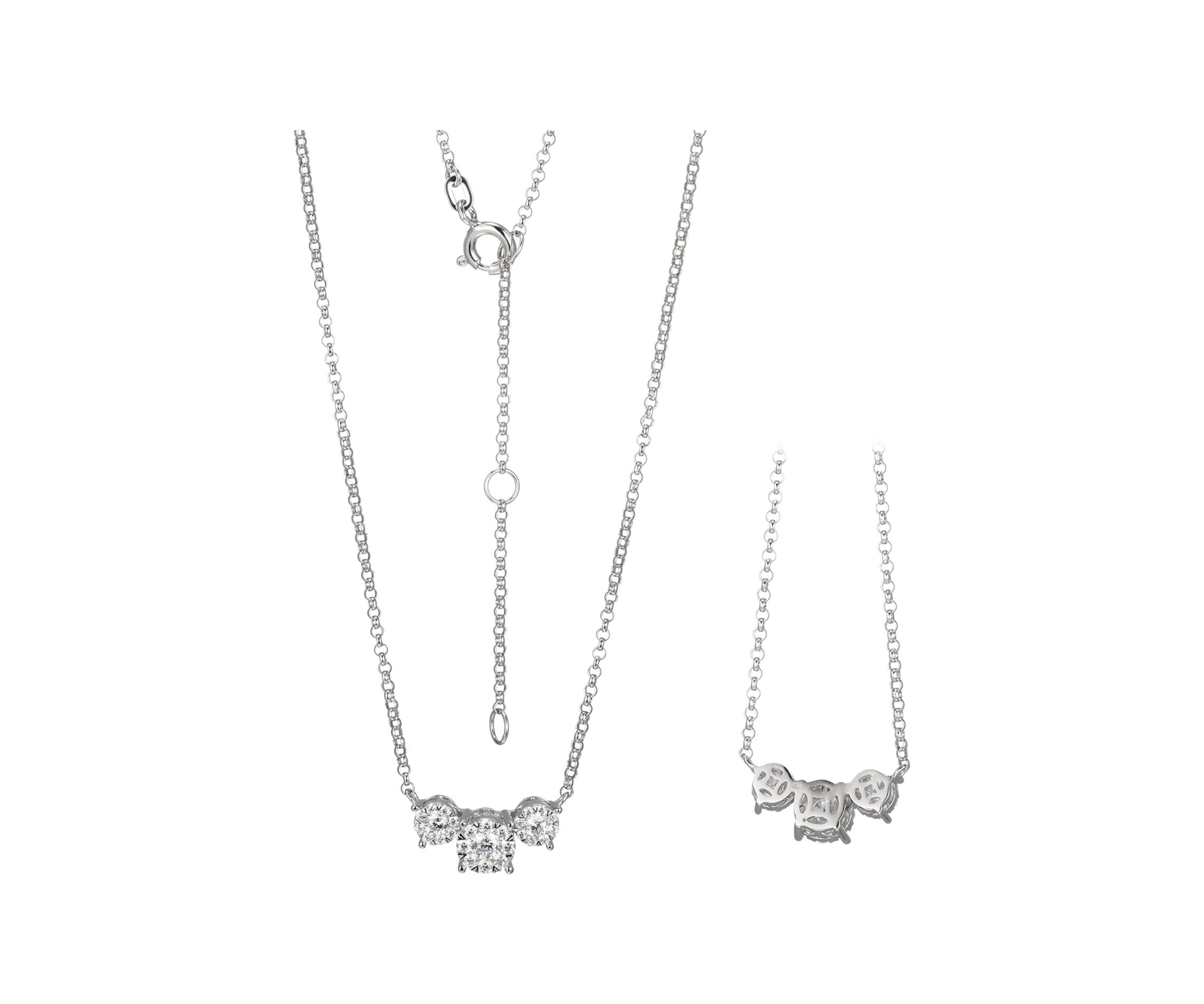 Lab Created Rhodium Plated Sterling Silver 5/8 CT TW Lab Grown Diamond Necklace
