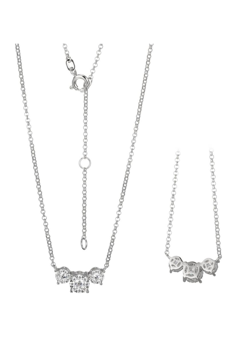 Lab Created Rhodium Plated Sterling Silver 5/8 CT TW Lab Grown Diamond Necklace