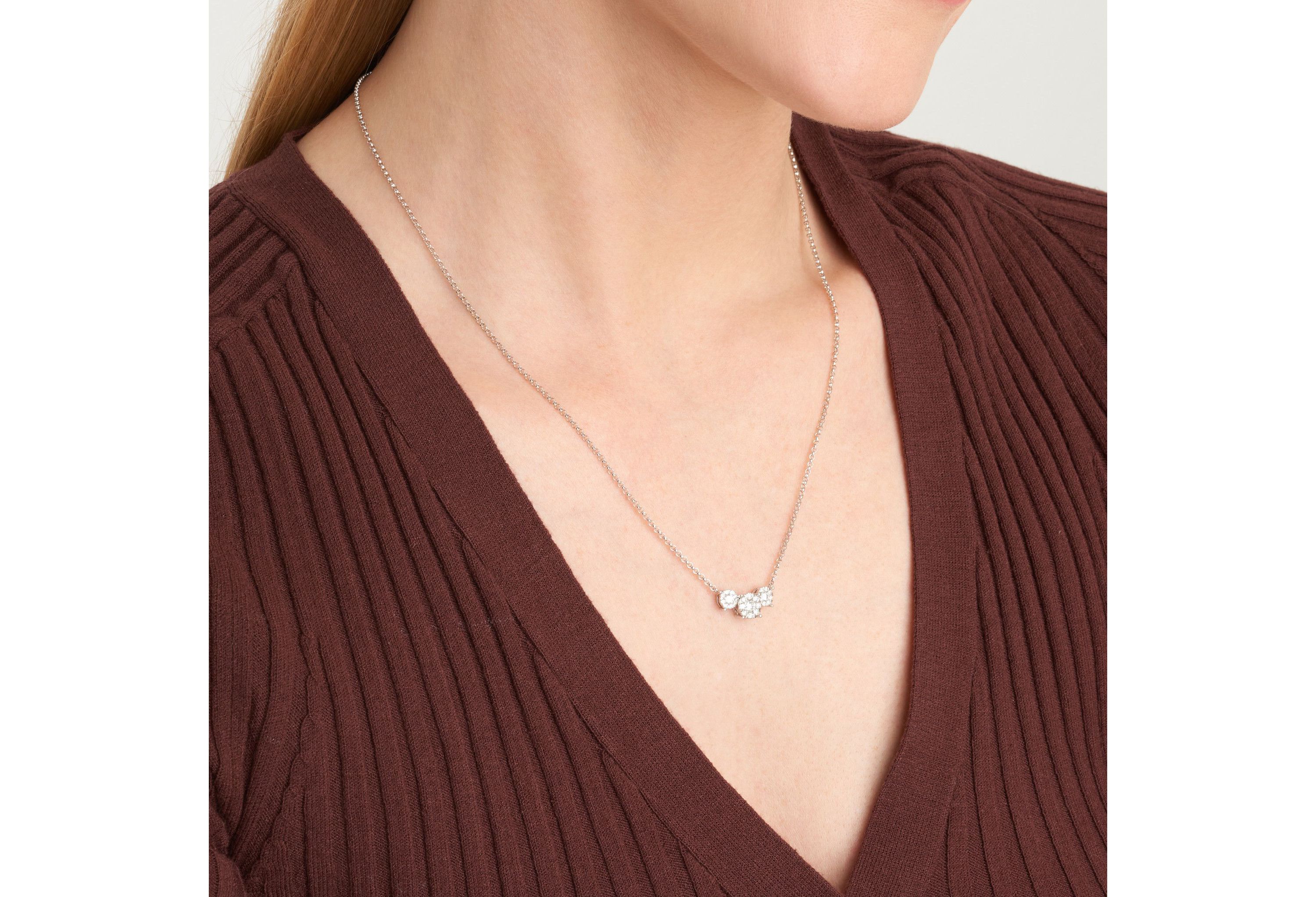 Lab Created Rhodium Plated Sterling Silver 5/8 CT TW Lab Grown Diamond Necklace