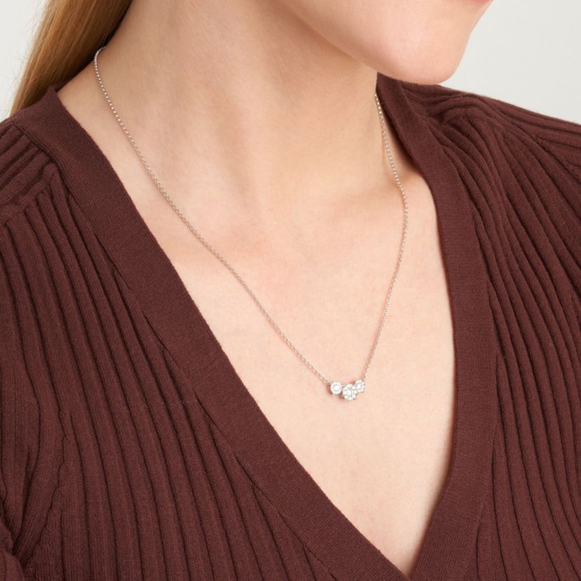 Lab Created Rhodium Plated Sterling Silver 5/8 CT TW Lab Grown Diamond Necklace