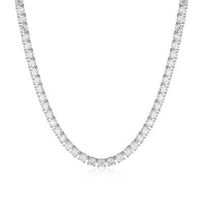 Aurealis Lab Created Rhodium Plated Sterling Silver Women's Created Moissanite 4MM Tennis Necklace, 18 in
