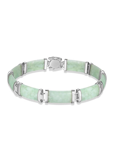 PAJ Green Jade Bracelet in Sterling Silver