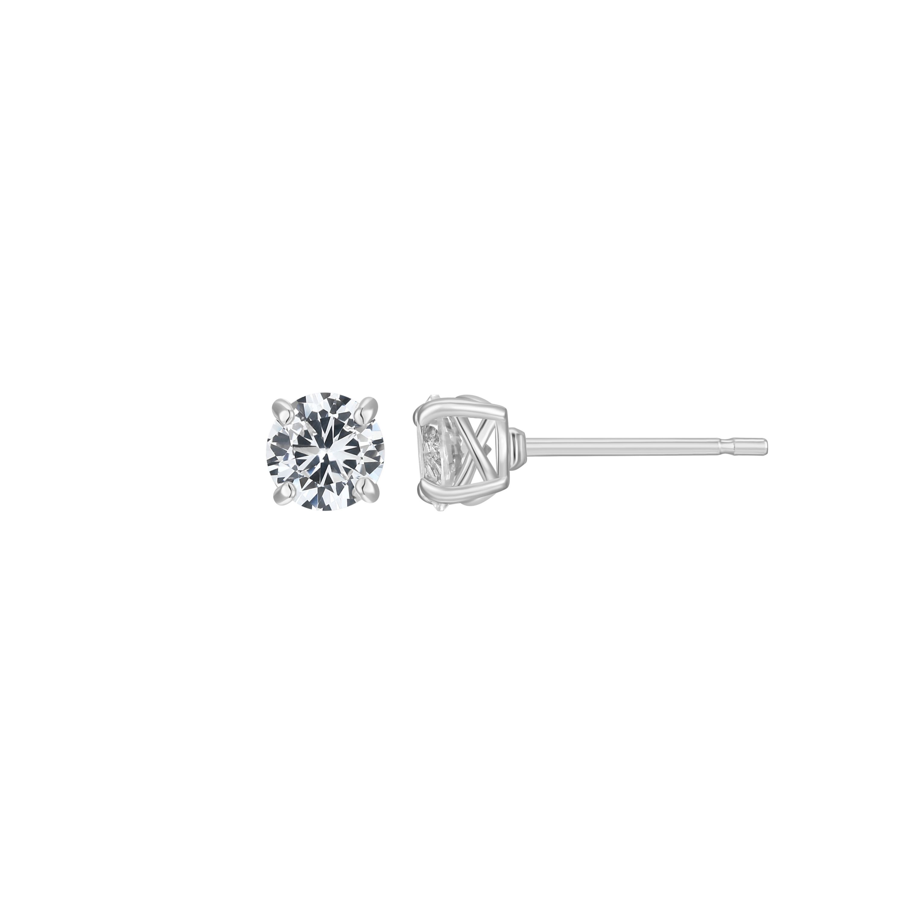 Lab Created Created White Sapphire 3-Pair Earring Set in Rhodium Over Sterling Silver