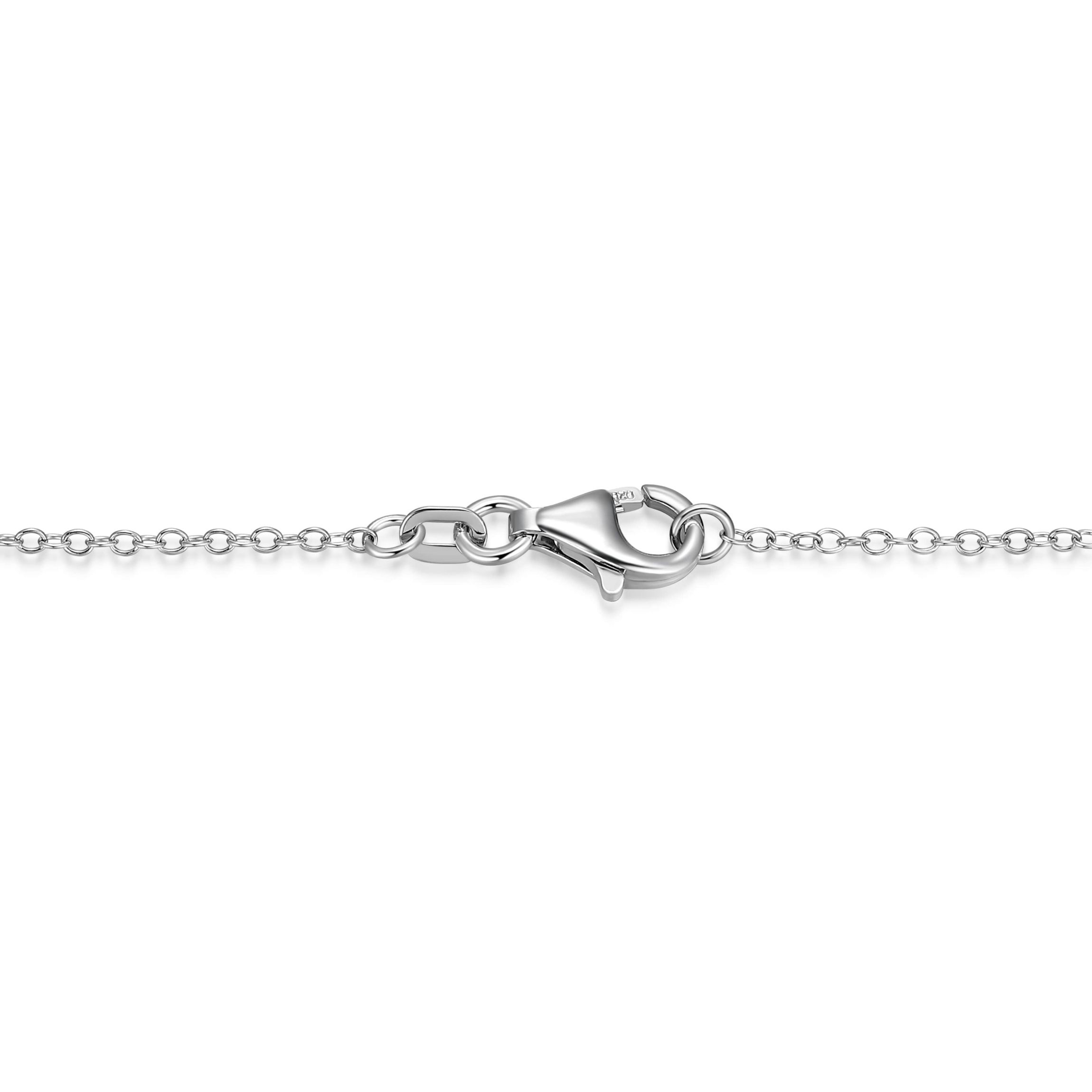 Lab Created Rhodium Plated Sterling Silver Womens Created Moissanite Minimalist Cross Pendant Necklace