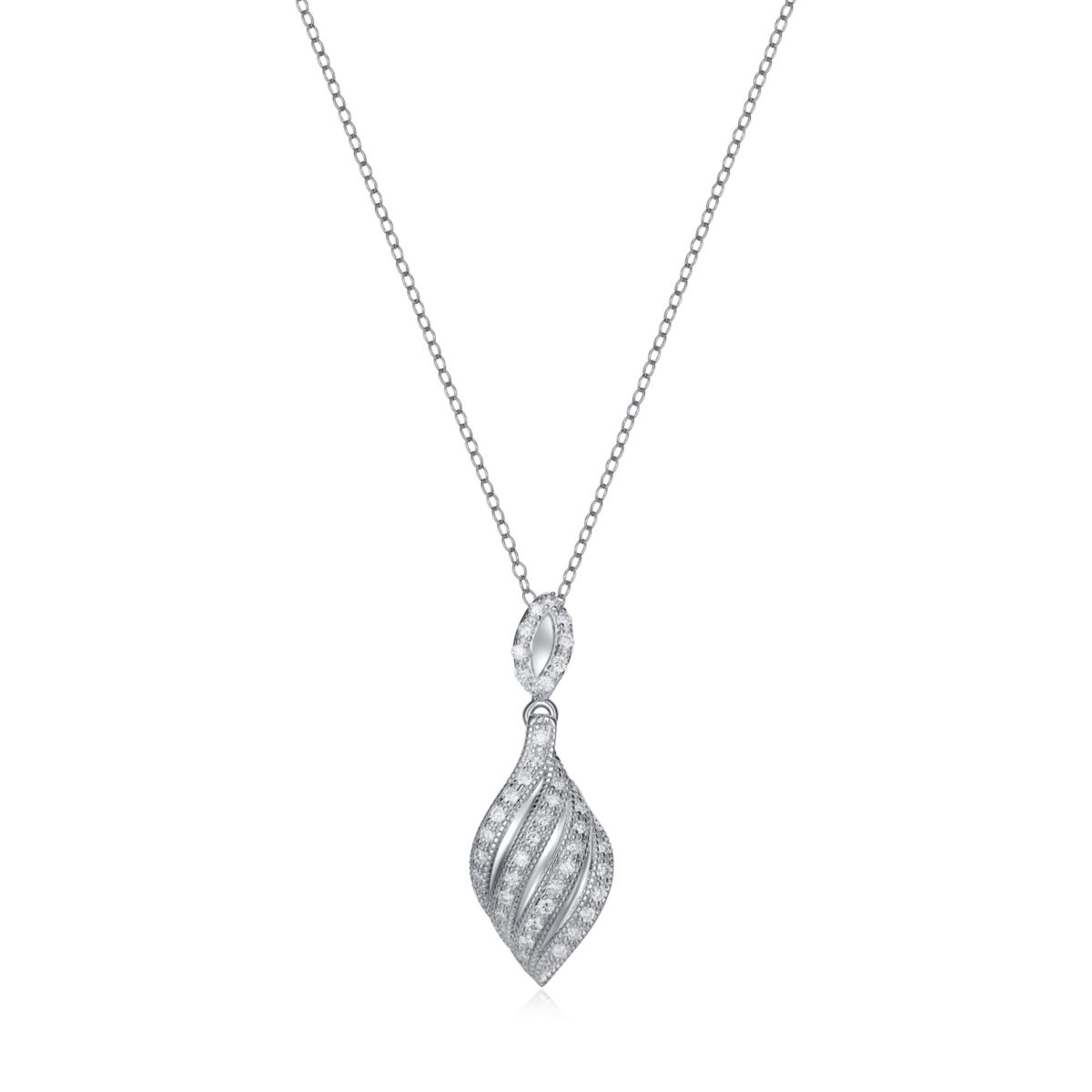 Lab Created Rhodium Plated Sterling Silver 1/3 CT TW Lab Grown Diamond Necklace