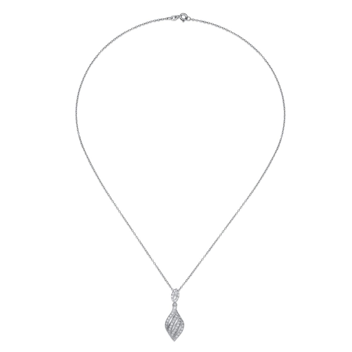 Lab Created Rhodium Plated Sterling Silver 1/3 CT TW Lab Grown Diamond Necklace