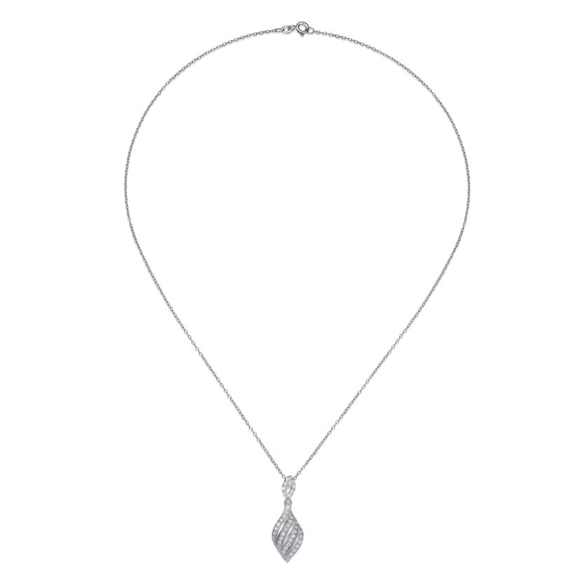 Lab Created Rhodium Plated Sterling Silver 1/3 CT TW Lab Grown Diamond Necklace