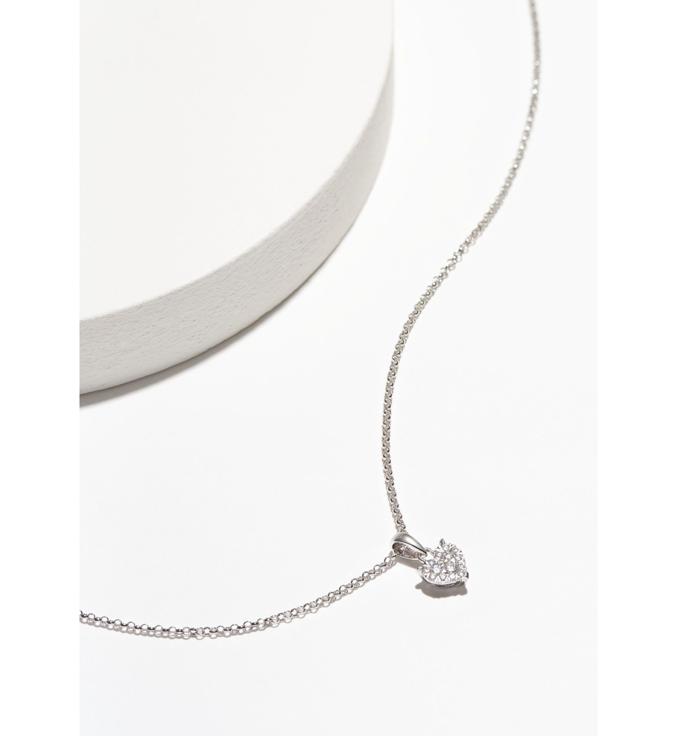 Lab Created Rhodium Over Sterling Silver Heart Pendant Featuring 1/5 CT TW Lab Grown Diamond