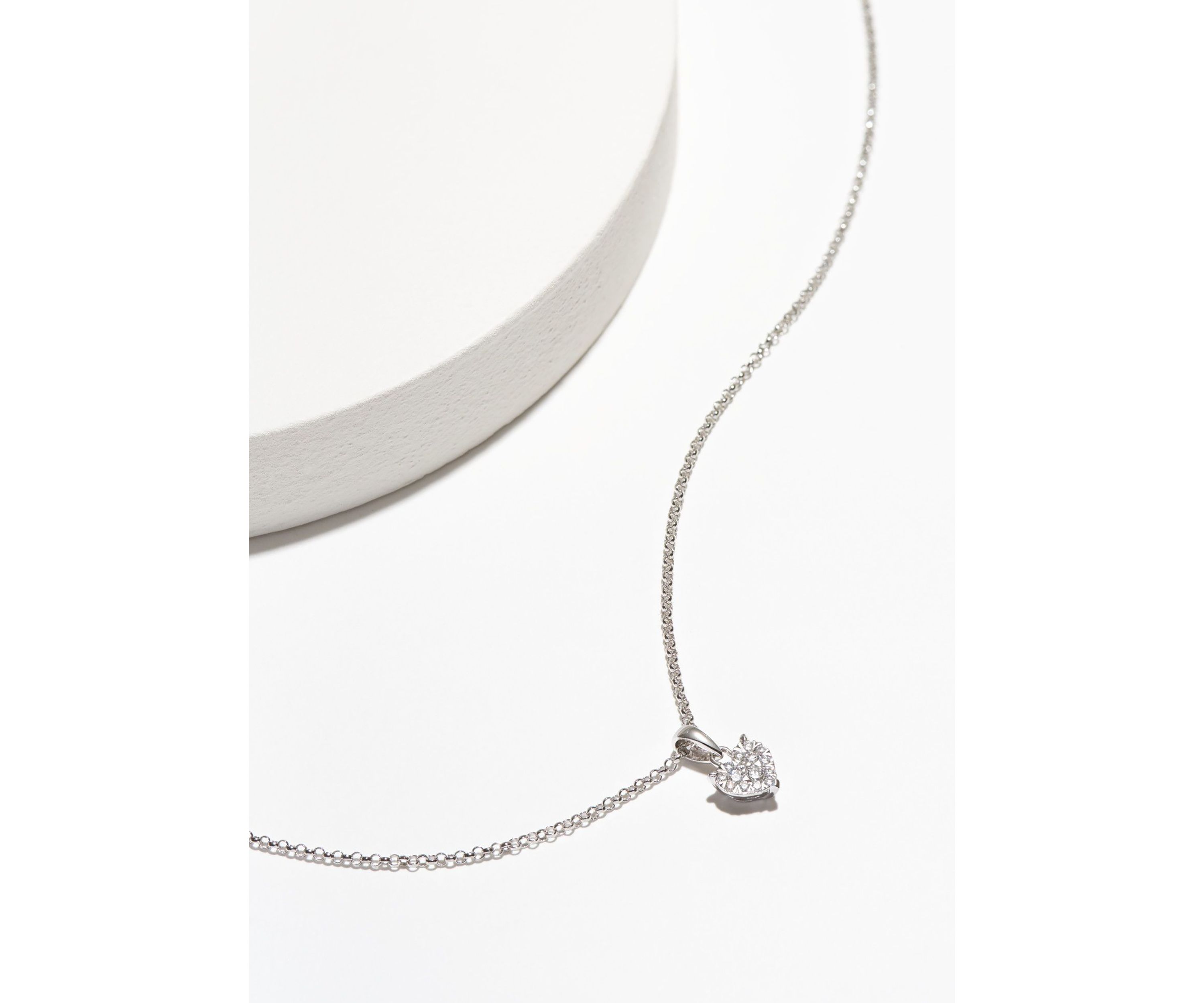 Lab Created Rhodium Over Sterling Silver Heart Pendant Featuring 1/5 CT TW Lab Grown Diamond